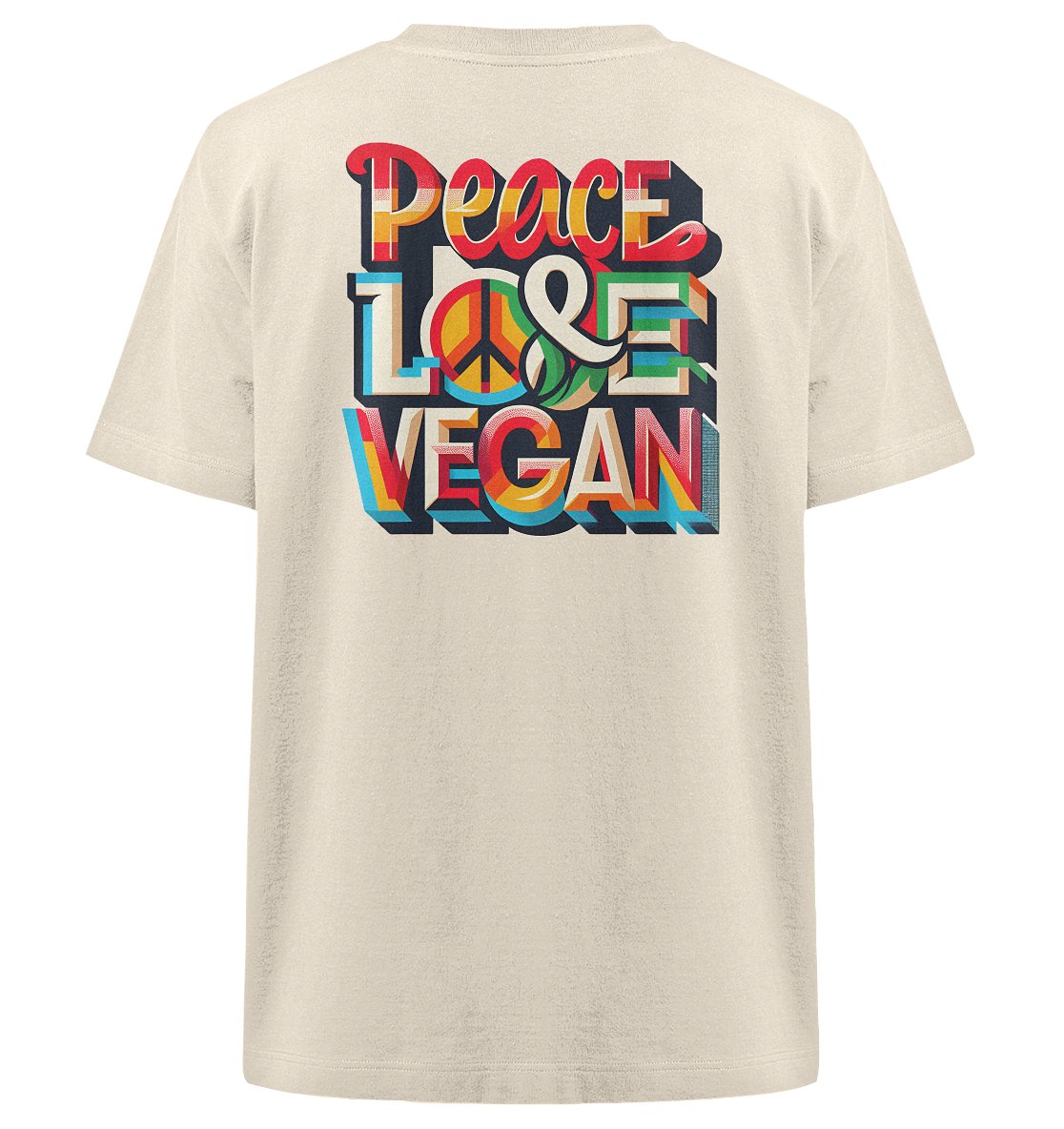 Peace Love Vegan - Heavy Oversized Organic Shirt - BeSustain Clothing