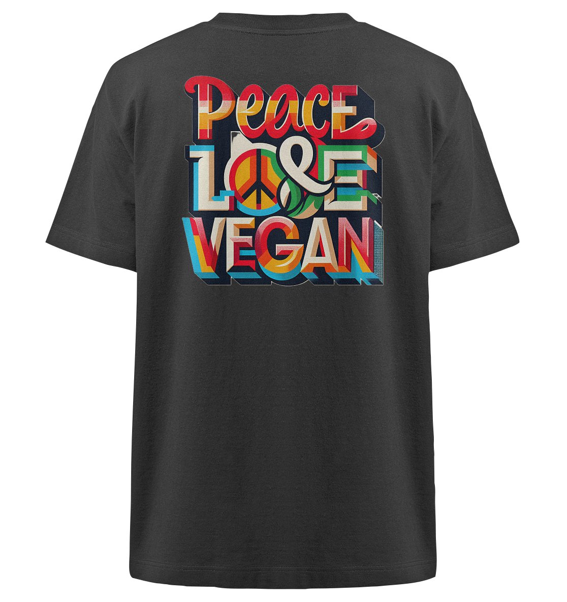 Peace Love Vegan - Heavy Oversized Organic Shirt - BeSustain Clothing