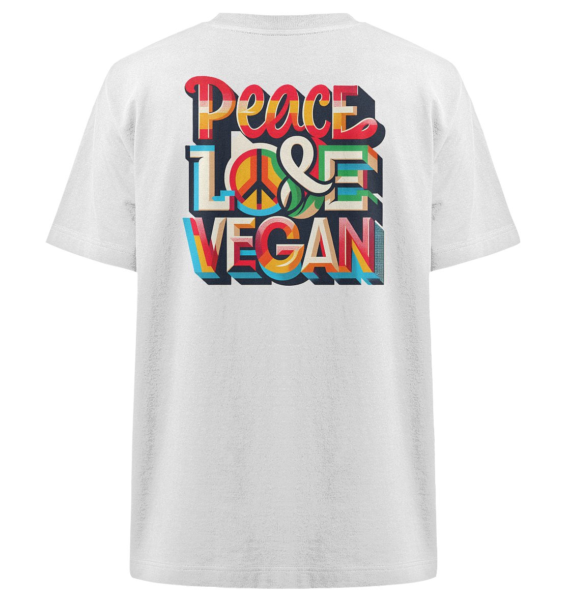 Peace Love Vegan - Heavy Oversized Organic Shirt - BeSustain Clothing
