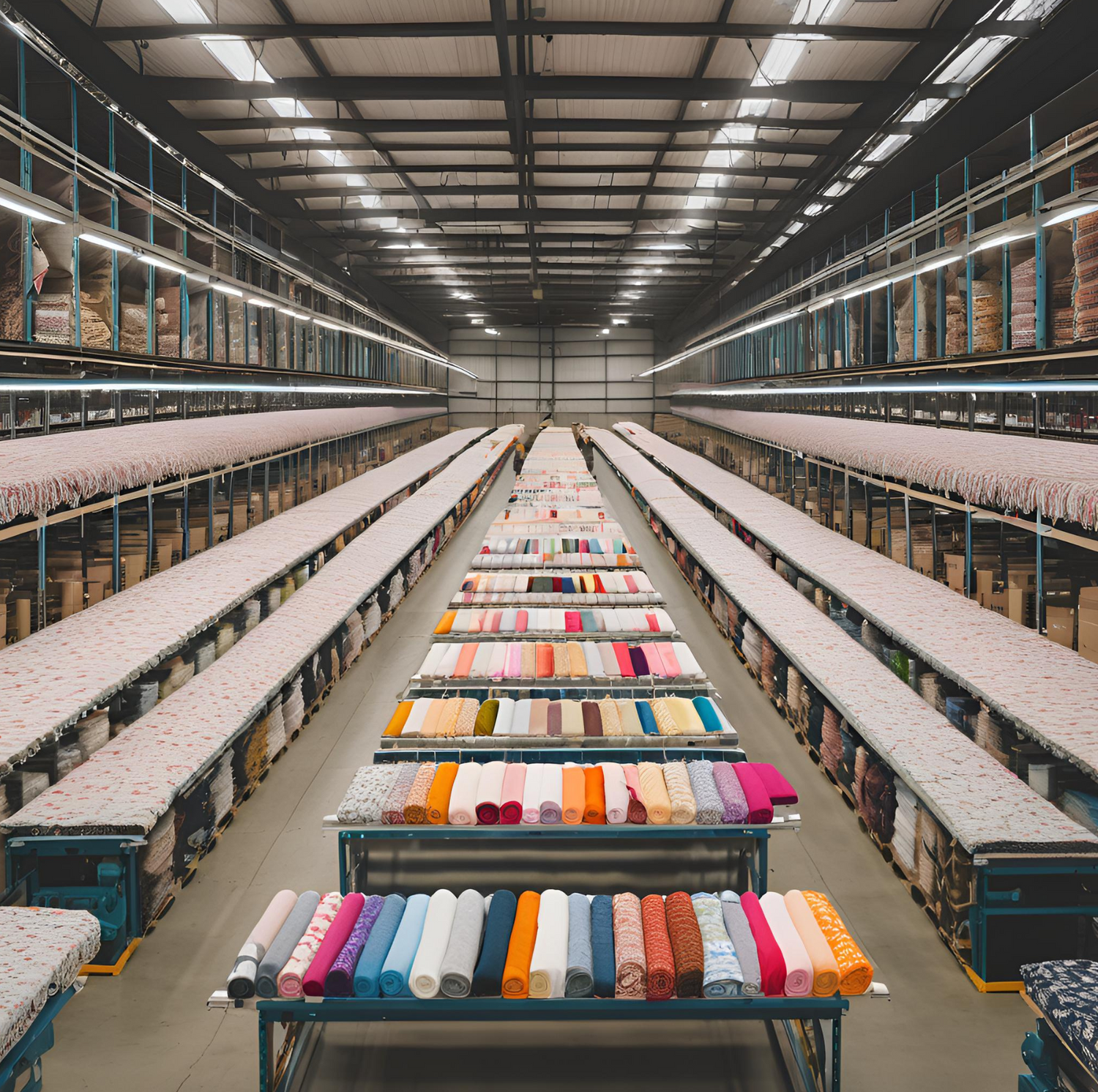 textile prduction, clean, warehouse